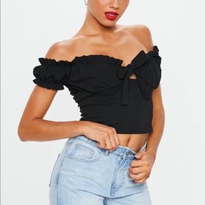 Missguided Off The Shoulder Milkmaid Top